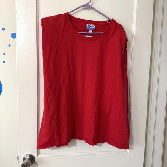 FUTURE COLLECTIVE Kahlana Barfield Brown | Red Sleeveless Cut-Out Back Tee | 4X - Picture 2 of 3